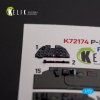 Kelik K72174 Р-38J Lightning - interior 3D decals for Italeri/Academy kit (1/72)